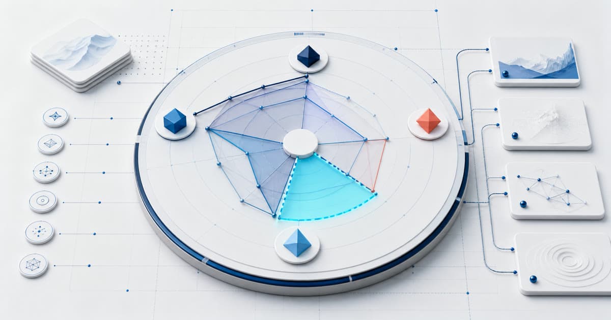 Precision radar comparing competitor visibility and highlighting an opportunity gap
