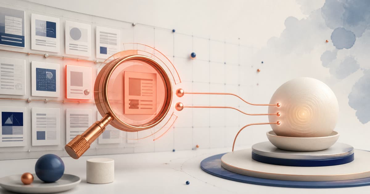 Copper analytical lens selecting an authoritative web page for a cited answer